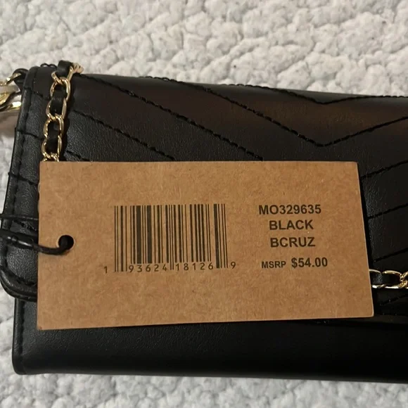NWT Steve Madden Black BCRUZ Wallet with Gold Tone Chain - Picture 3 of 8